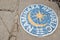 Seoul, South Korea- Oct 24, 2019 : Round painting of insignia that contain word naminara republic with sign of moon and star