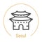 Seoul, South Korea Vector Line Icon