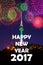 Seoul tower and firework and happy new year.