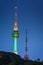 Seoul Tower, or Namsan Tower at night, South Korea