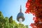 Seoul Tower and red autumn maple leaves at Namsan mountain in Korea.