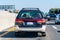 Sep 26, 2019 Mountain View / CA / USA - Subaru Outback driving on the freeway; Rear view of the first generation of Subaru Outback