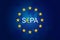 SEPA - Single Euro Payments Area. Flag of Europe Union- EU