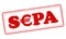 Sepa stamp on white