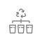 Separate garbage collection, waste sorting line icon.