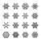 Separate Snowflakes Doodles Vector Rustic christmas clipart new year snow crystal illustration in flat style