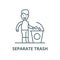 Separate trash vector line icon, linear concept, outline sign, symbol