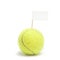 Separated yellow tennis ball with blank flag