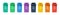 Separation concept. Set of color recycle bin icons in trendy flat style, isolated on white background. Green blue violet black yel
