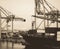 Sepia Antique Photo Cargo Container Ship at Port