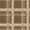 Sepia brown neutral woven plaid texture background. Seamless old worn style plaid fabric cloth. Rustic classic checkered