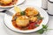 Sepia, calamari or Cuttlefish stuffed with swiss chard, bread crumbs and parmesan