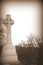 Sepia celtic cross memorial