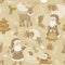 Sepia holiday seamless pattern.