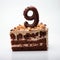 Sepia Tone Cake With Number Nine And Depth Of Layers