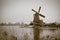 Sepia toned image of windmill in Zaanse Schans