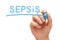 Sepsis Handwritten With Blue Marker