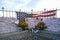 September 11, 2001 Memorial on rooftop looking over Weehawken, New Jersey, New York City, NY