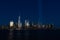 September 11 Tribute In Light Art Installation in the Lower Manhattan New York City Skyline at Night