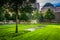 The September 11th Memorial Grounds in Lower Manhattan, New York