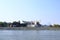 September 13 2021 - Tulcea in Romania:: View of the harbour area and Skyline of Tulcea Danube Delta