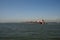 September 13th, 2017, New York Harbor, New York. Empty Fuel Oil Barge Being Pushed By A Tug Boat to Port Newark, New Jersey Where