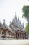 September 14, 2014. The True temple is one of the greatest examples of wooden construction in Pattaya, Thailand. September