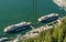 September 14, 2018 - Juneau, Alaska: Aerial view of two Holland America ships.
