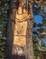 September 14, 2018 - Juneau, Alaska: Tlingit tree carving, Mt. Roberts Tramway.