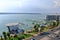 September 14 2021 - Constanta in Romania: Landscape with the boulevard in Mamaia resort and Siutghiol lake