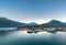 September 15, 2018 - Skagway, AK: Small boat harbour and industrial docks at sunrise.