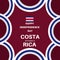 September 15th Happy Independence Day of Costa Rica poster. Flag and bold text. Design with frame border in flag colours 2022.