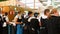 September 17, 2017 - Munich, Germany:Waitresses in national Bavarian suits wait for food and beer in beer tent