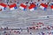 September 18, happy independence day of Chile. memorial day for independence. the concept of patriotism. mini flags with confetti