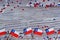 September 18, happy independence day of Chile. memorial day for independence. the concept of patriotism. mini flags with confetti
