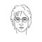 September 19, 2017: Creative portrait of John Lennon, musician from Beatles. Line art vector illustration