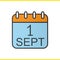 September 1st calendar color icon