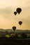 September 2014, warstein, germany,Hot air balloons in the sky