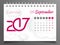 September 2017. Calendar 2017