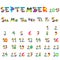 September 2017 calendar