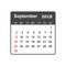 September 2018 calendar. Calendar planner design template. Week