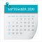 September 2020 monthly calendar vector illustration