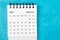The September 2023 Monthly desk calendar for 2023 year on blue background