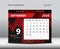 September 2024 year- Desk Calendar 2024 template vector, Week starts Sunday, Planner design, Stationery design, flyer design, wall