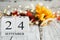 September 24th Calendar Blocks with Autumn Decorations