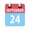 september 24th. Day 24 of month,Simple calendar icon on white background. Planning. Time management. Set of calendar icons for web