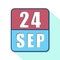 september 24th. Day 24 of month,Simple calendar icon on white background. Planning. Time management. Set of calendar icons for web