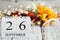 September 26th Calendar Blocks with Autumn Decorations