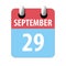 september 29th. Day 29 of month,Simple calendar icon on white background. Planning. Time management. Set of calendar icons for web