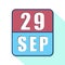 september 29th. Day 29 of month,Simple calendar icon on white background. Planning. Time management. Set of calendar icons for web